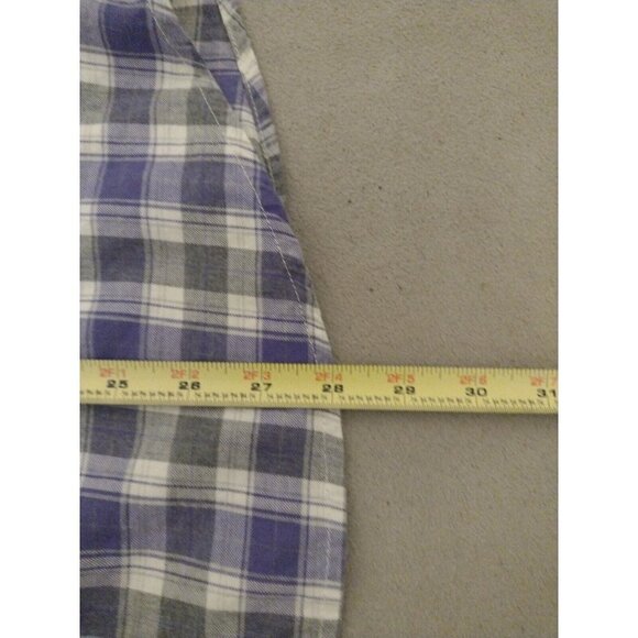NWT New IZOD Women's Large L Cotton Button Up Shirt Purple Gray Long Sleeve - Picture 10 of 15